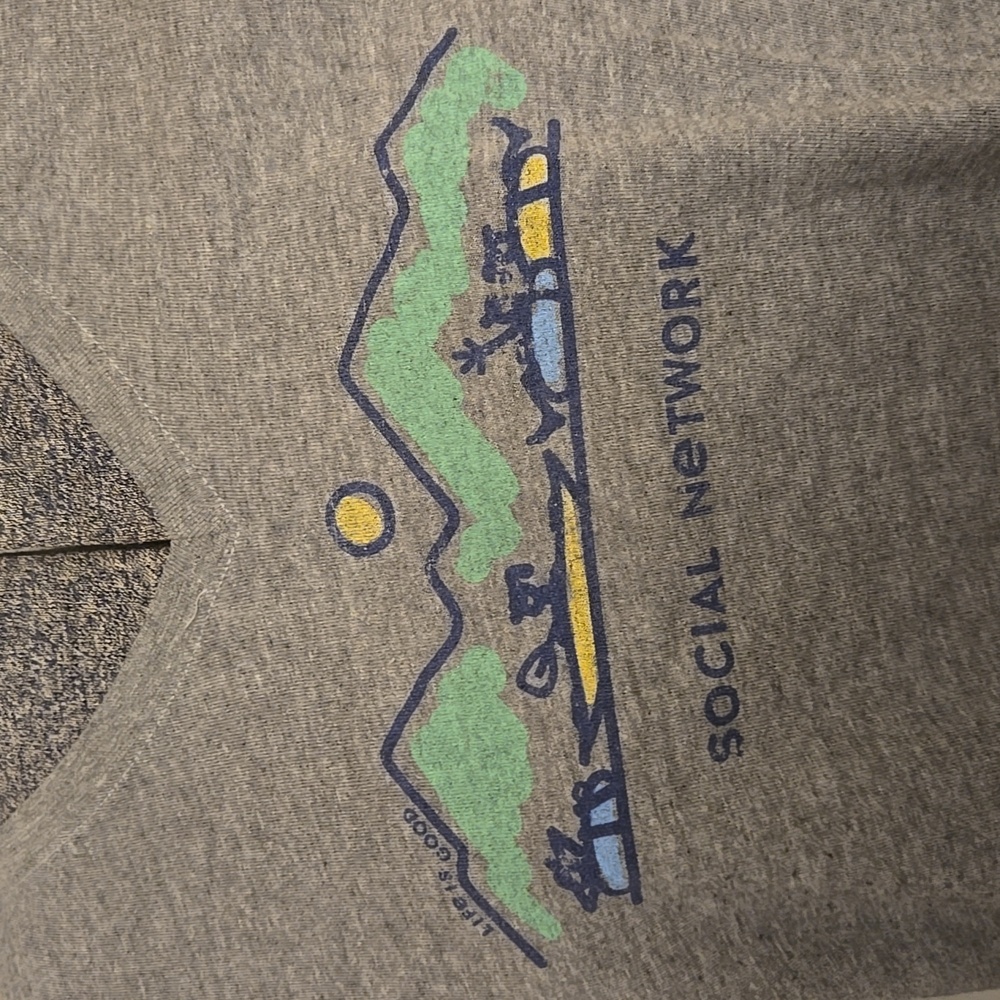 Life is Good Social Network Gray Crusher Tee - Picture 2 of 6